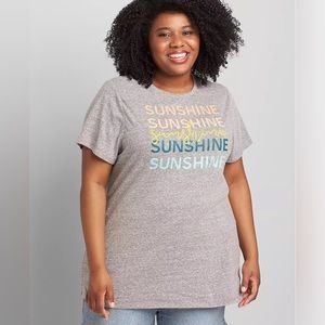 Lane Bryant Grey Sunshine Graphic Tee Size 22/24